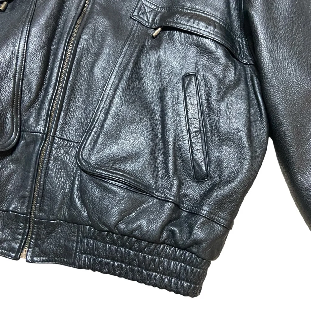 Vintage 1990s Gianti Collection Bomber Leather Jacket Streetwear Moto Jacket